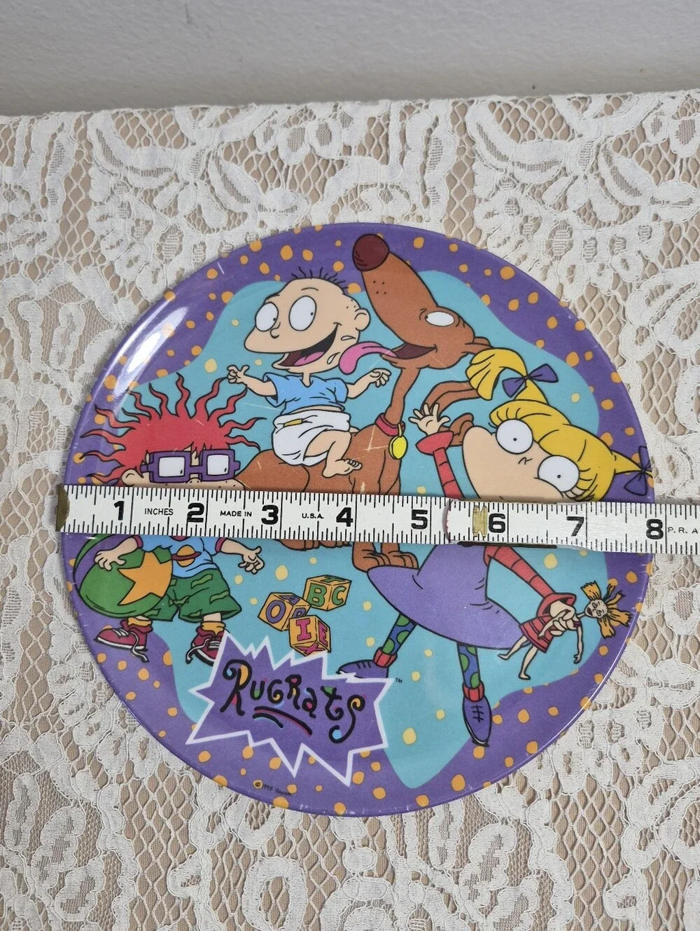 2 Rugrats Plates + Mic Toy
